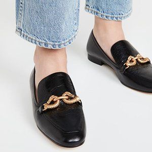 Rare/Discontinued Tory Burch Jessa Croc Embossed Leather Loafers